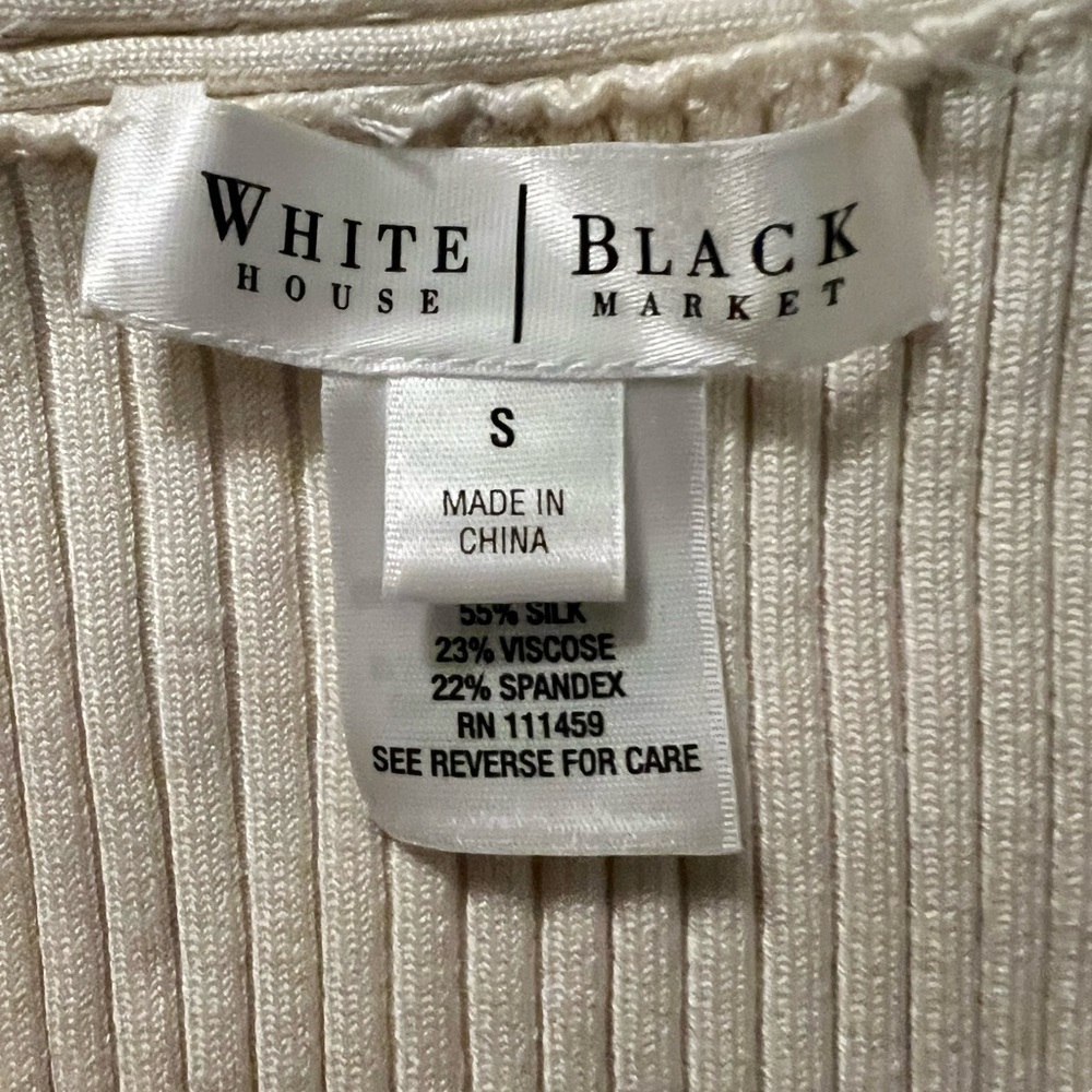 White House Black Market Cream Halter-Neck Top - Picture 5 of 6